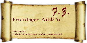 Freisinger Zalán névjegykártya